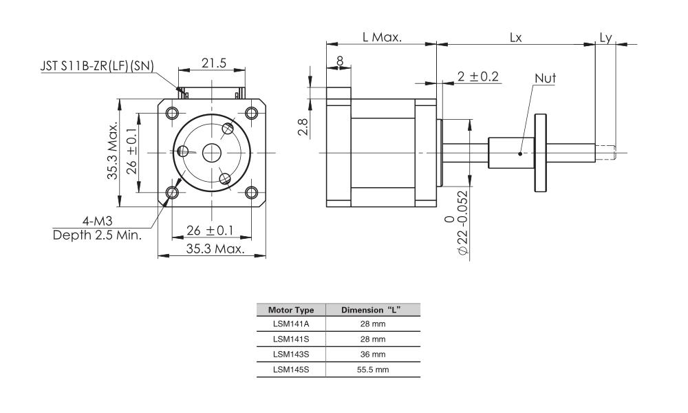 NEMA 14 Hybrid Linear Stepper Motors Linear Actuator MOONS'